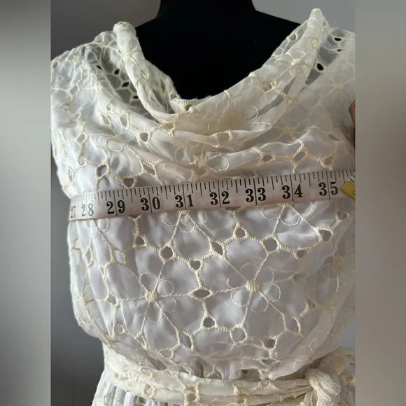 Adrianna Papell - Elegant Cream Lace Dress - Picture 10 of 10